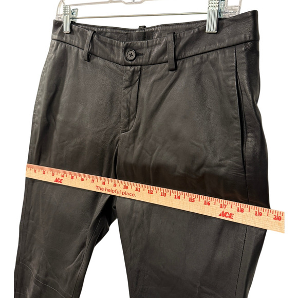 Nili Lotan 6 Lambskin Leather $1295 Straight Leg Tel Aviv Pants Paris Black NEW - Picture 8 of 13